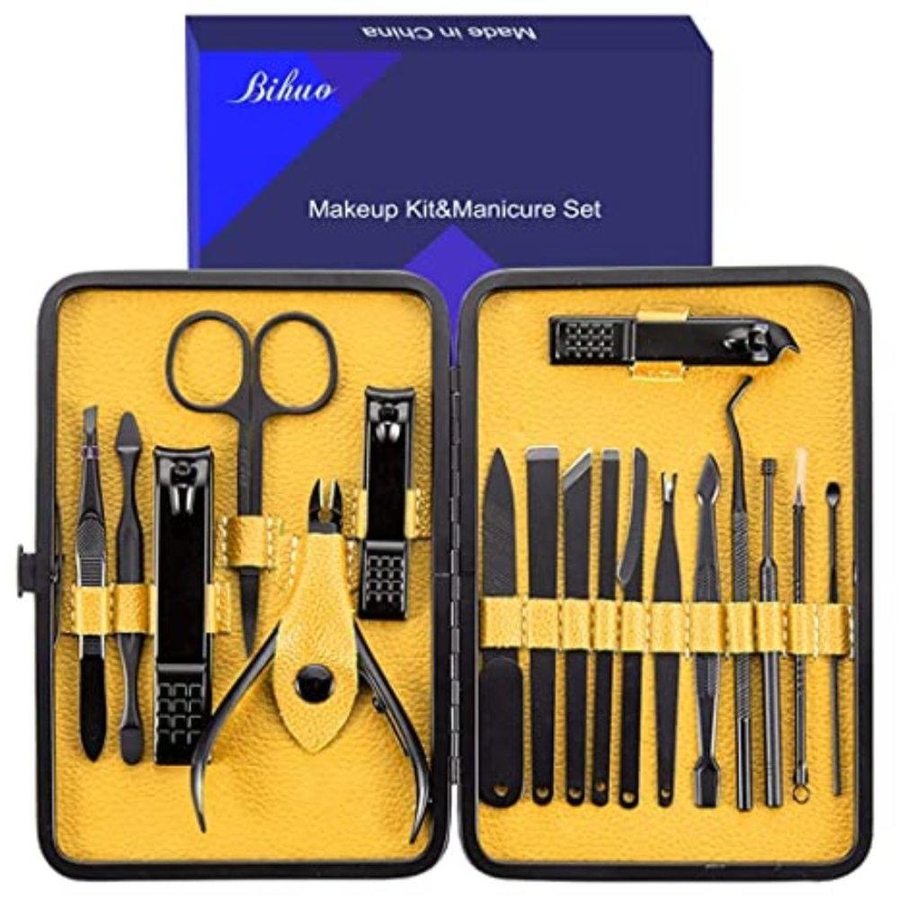 Manicure Set 18Pcs Professional Nail Clippers Kit Pedicure Care Tools